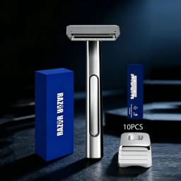 RZACLEA Suspended Blade Thickness Chrome Double-edged Safety Razor Half Blade Shaver Gift Box Male Metal Handle Shaving Razor
