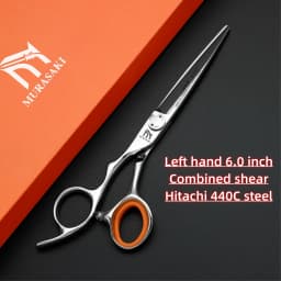 Professional Left Hand Barber Scissors,Set of 6-6.5-6.8 Inches Hairdressing Scissors,Hitachi 440C Steel Barbershop Accessories