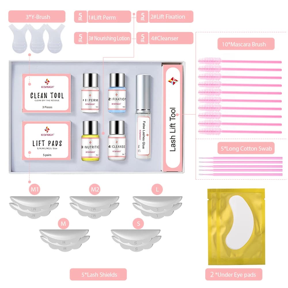 ICONSIGN Upgrade Version Lash Lift Kit Lifting Eyelash Lasting 6 to 8 Weeks Lashes Perm Eyes Enhancer Makeup Tools