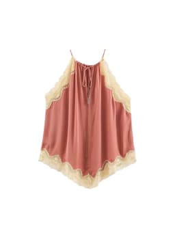 TFMLN New Women Halter Top Elegant Patchwork Design Lace Splicing Irregular Loose Fit Sleeveless Tank Top Chic Streetwear
