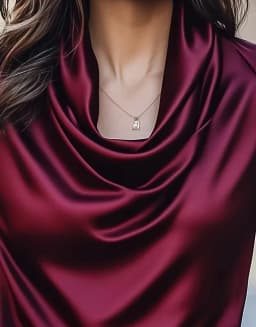 Women Cowl Neck Short Sleeve Satin Blouse Elegant Slim Fit Office Top for Work Evening Party