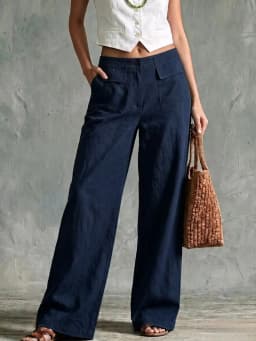 Women's Autumn New Loose Casual Wide Leg Pants Cotton Linen Trousers Comfortable Loose Fit Long Trousers for Fall