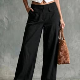 Women's Autumn New Loose Casual Wide Leg Pants Cotton Linen Trousers Comfortable Loose Fit Long Trousers for Fall