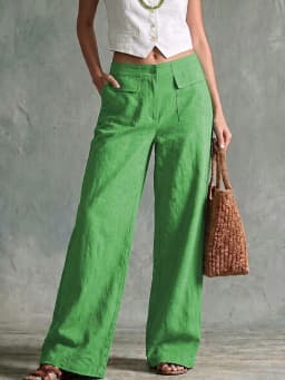 Women's Autumn New Loose Casual Wide Leg Pants Cotton Linen Trousers Comfortable Loose Fit Long Trousers for Fall