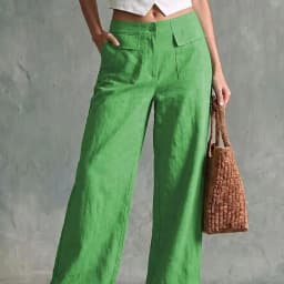 Women's Autumn New Loose Casual Wide Leg Pants Cotton Linen Trousers Comfortable Loose Fit Long Trousers for Fall