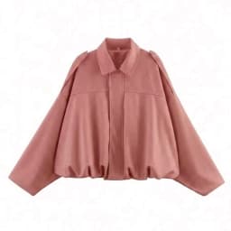 HH Women's Street Fashion Solid Loose Suede Texture Coats Causal Long Bat Sleeves Lapel Zipper Fly Winter Vintage Jackets
