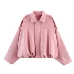 HH Women's Street Fashion Solid Loose Suede Texture Coats Causal Long Bat Sleeves Lapel Zipper Fly Winter Vintage Jackets