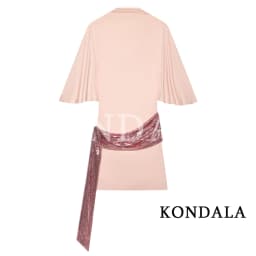 KONDALA Sexy Backless Sequin Splicing Dress Dating Holidays Party Elegant Mini Dress 2026 Summer Trendy Lady Short Sleeve Dress