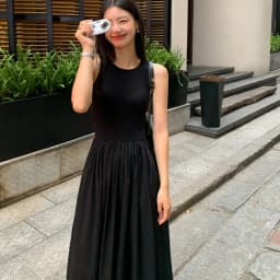 New Vintage Holiday Style Black Midi Dress Dresses for Women Clothing O Neck Office Lady Casual Pockets Women's Clothing