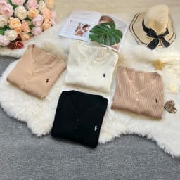 YuooMuoo Korean Fashion Embroidery Cardigans Tops 2026 New Autumn Slim Elastic Ribbed Knitted Tops Chic Streetwear Ladies Shirts