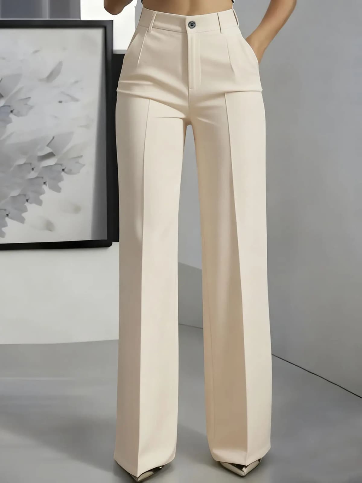 European and American cross-border 2026 new women's high-waisted, draped, straight-cut, simple suit pants for women
