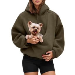 Pocket Style Pet In Plush Loose Fitting Hooded Sweatshirt for Men a nd Women New Fashion Solid Color Comforatble Hoodie 2025