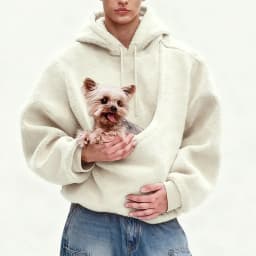 Pocket Style Pet In Plush Loose Fitting Hooded Sweatshirt for Men a nd Women New Fashion Solid Color Comforatble Hoodie 2025