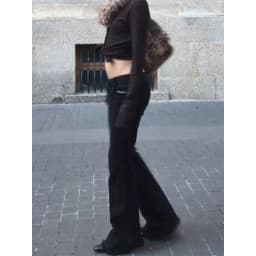 Women's Low Rise Jeans Black Flared Denim Pants Gyaru American Retro Korean Cyber Punk Trumpet Jeans Y2k Skinny Bell Bottom New