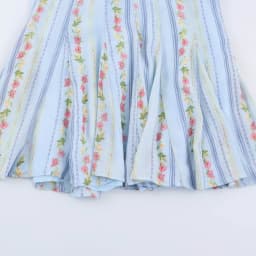 BSAY Vintage Floral Striped Halter Dress Ladies Ruffle Trim Keyhole Tie Front Sleeveless Flared Mini Dress Beach Holiday Outfit