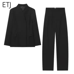 ETJ 2025 Women's New Fashion Design Three-Dimensional Cut High Collar Slim Suit Jacket & Matching Casual Trousers