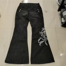 Y2K Micro La Retro Wide Jeans 2006 Leg Pants New High Waist Harajuku Loose Embroidered Women Jeans with Rock Punk Style