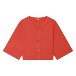 MUJER Button Knit Crop Top Woman Summer Knitwear Polo Cropped Cardigan Women Wide Sleeve Knitted Sweaters for Women Fashion Tops
