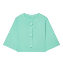 MUJER Button Knit Crop Top Woman Summer Knitwear Polo Cropped Cardigan Women Wide Sleeve Knitted Sweaters for Women Fashion Tops