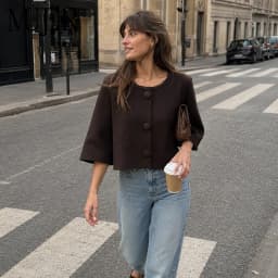 MUJER Button Knit Crop Top Woman Summer Knitwear Polo Cropped Cardigan Women Wide Sleeve Knitted Sweaters for Women Fashion Tops