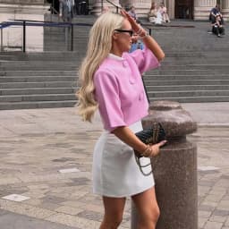 MUJER Button Knit Crop Top Woman Summer Knitwear Polo Cropped Cardigan Women Wide Sleeve Knitted Sweaters for Women Fashion Tops