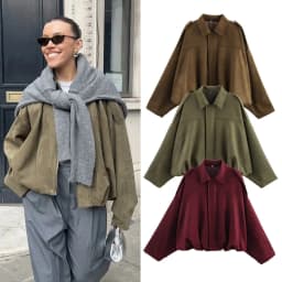 Women Bomber Jackets Suede Texture Coats Fashion Turn-down Collar Long Sleeve Loose Vintage Female Outerwear Chic Top Streetwear