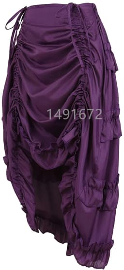 Steampunk Gothic Corset With Skirts Irregular Shirring Pleated Party Maxi Long Skirt High Low Costumes Punk Sexy Women Plus Size