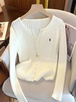 New Women Solid Fashion Knitted Tops Y2K Embroidery Long Sleeve Cardigans Sweaters Fashion Streetwear Lady Shirts