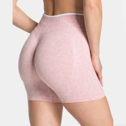 Summer Women's Seamless Leopard Print Sports Shorts White Border Contrasting High Waist Leggings Gym Yoga Exercise Sports Shorts