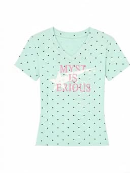 Polka Dot Y2k T Shirts Women Kawaii Sweet Girl Short Sleeve Tee Vintage Slim Fit V Neck Summer Top