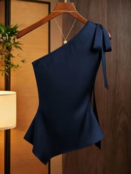 Satin Off-the-Shoulder Women Top with Bow Detail & Ruched Waist
