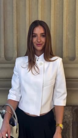 HXAO Asymmetric Crop White Blazer Woman Summer 2026 Office Wear Woman Elegant Button Short Sleeve Outerwear Fashion Suit Jacket