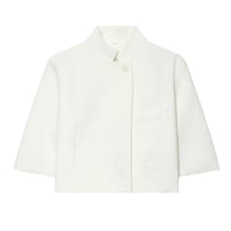 HXAO Asymmetric Crop White Blazer Woman Summer 2026 Office Wear Woman Elegant Button Short Sleeve Outerwear Fashion Suit Jacket