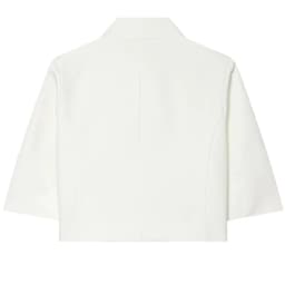 HXAO Asymmetric Crop White Blazer Woman Summer 2026 Office Wear Woman Elegant Button Short Sleeve Outerwear Fashion Suit Jacket