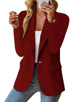 Women's Oversized Blazer Jacket Business Suit Coat Lapel Long Sleeve Solid Button Casual Elegant Coat Trendy Loose Outwear