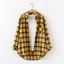 2025 Spring Loose Casual Womens Plaid Shirt Fresh College Style Long Sleeve Blouses And Tops Female Flannel Checked Clothes