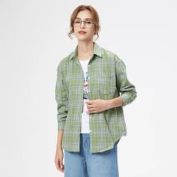 2025 Spring Loose Casual Womens Plaid Shirt Fresh College Style Long Sleeve Blouses And Tops Female Flannel Checked Clothes