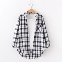 2025 Spring Loose Casual Womens Plaid Shirt Fresh College Style Long Sleeve Blouses And Tops Female Flannel Checked Clothes