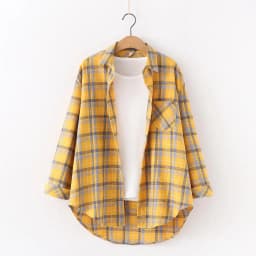 2025 Spring Loose Casual Womens Plaid Shirt Fresh College Style Long Sleeve Blouses And Tops Female Flannel Checked Clothes