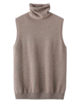 Women 100% Merino Wool Sleeveless Pullovers Turtleneck Sweater Waistcoat Wool Knitwear Spring Autumn Winter Fashion Vest Tops