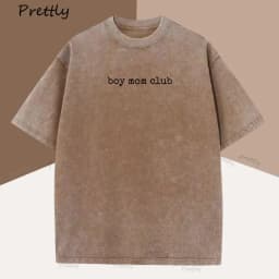 Boy Mom Club T Shirt Women Mom of Boys T-Shirt Cute Mom Life Tee Mother's Day Gift Mama Cotton Vintage Short Sleeve Oversized