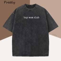 Boy Mom Club T Shirt Women Mom of Boys T-Shirt Cute Mom Life Tee Mother's Day Gift Mama Cotton Vintage Short Sleeve Oversized