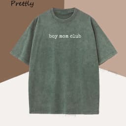 Boy Mom Club T Shirt Women Mom of Boys T-Shirt Cute Mom Life Tee Mother's Day Gift Mama Cotton Vintage Short Sleeve Oversized