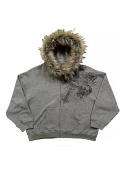 Autumn Winter Y2k Women Aesthetic Harajuku Faux Fur Collar Hoodies Clothes Graphic Hip Hop Punk Gothic Zip Up Hoodies 2026 New