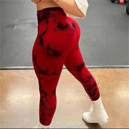 Women Tie Dye Leggings Gym Fitness Athletic Workout Elastic Leggins Butt Lifting Yoga Pants Tie-dye Sports Training Tights