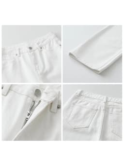 CHIC VEN Women Pants White Slim High Waisted Cotton Straight Leg Casual Slim Leg Jeans Girl Trouser Spring Autumn 2026