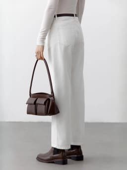 CHIC VEN Women Pants White Slim High Waisted Cotton Straight Leg Casual Slim Leg Jeans Girl Trouser Spring Autumn 2026