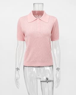 Tornova Short Sleeve Knitted T shirt Woman Summer Casual Loose Lapel Solid Ins Hot Tops Pullover Female Sweater T shirt Outwear