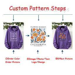 Customize Womens Hoodies Street Oversized Pocket Sweatshirts Hip Hop Unisex Tops DIY Your Logo/Graphic Pullovers Woman Clothes