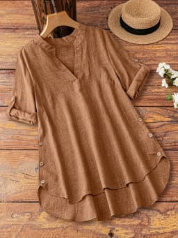Extended Hem High-Low Blouse Design